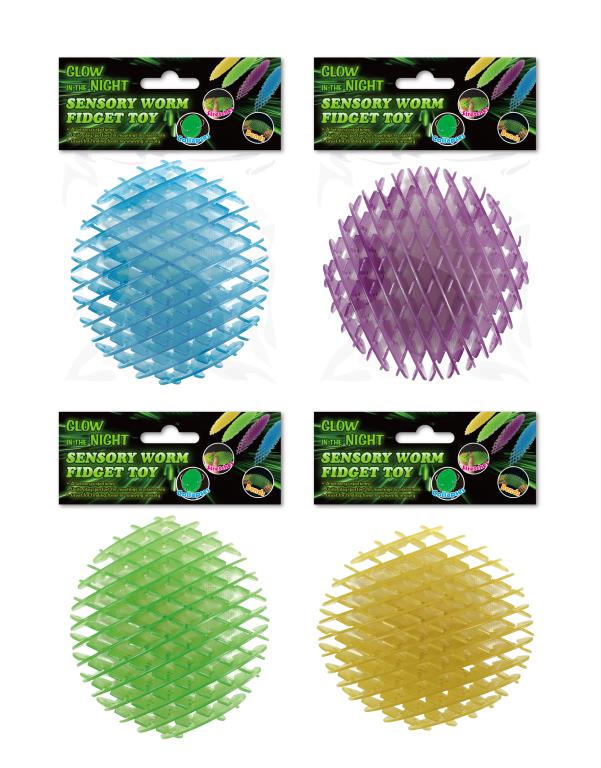 Glow in the dark Sensory Worm Fidget Toy  (D)
