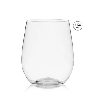 Acrylic Stemless Wine Glass 350ml - Clear Reusable Plain Series