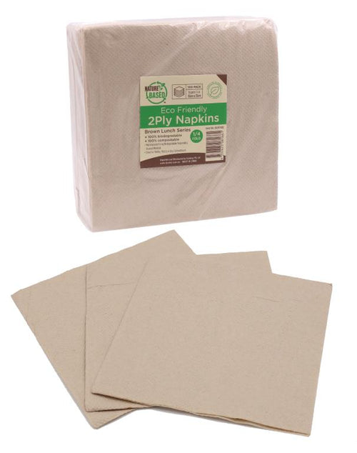 100PK Brown (Lunch Series) Paper Napkin - 33CM X 33CM