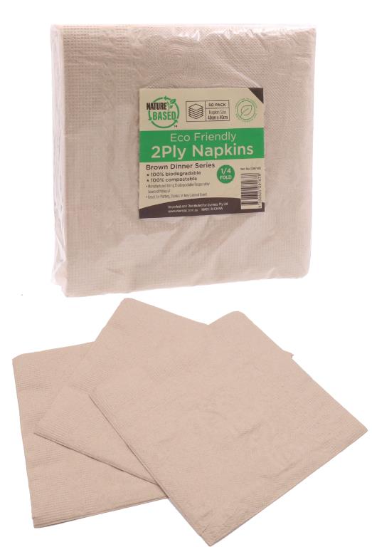 50PK Brown (Dinner Series) Paper Napkin - 40CM X 40CM