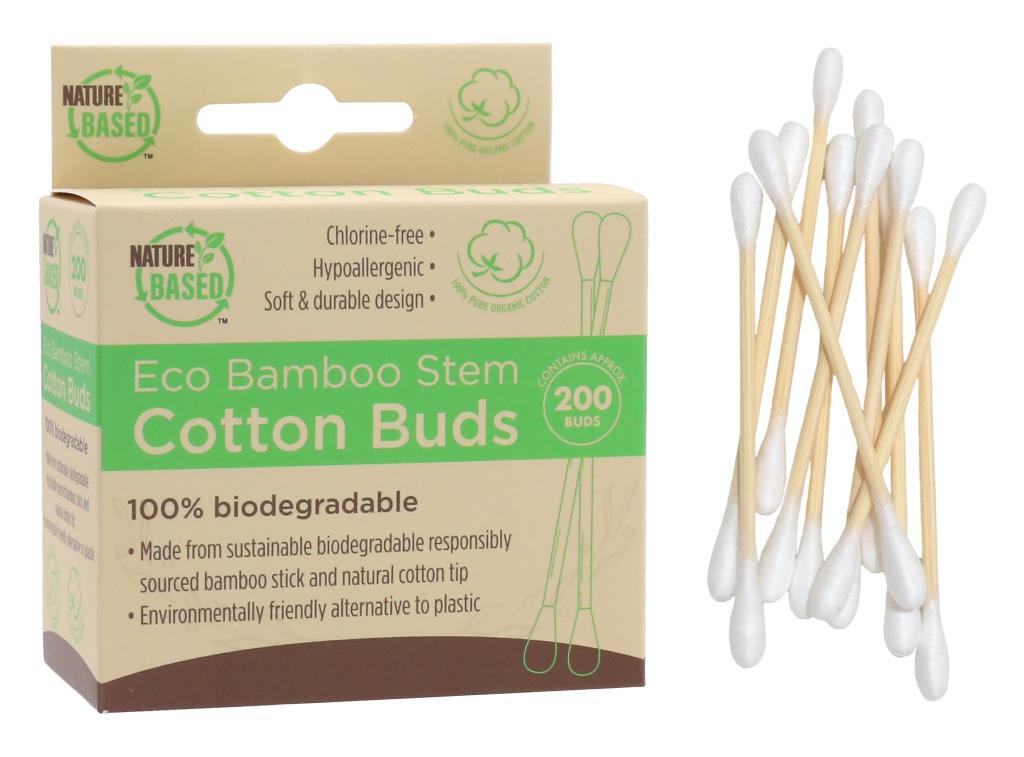 200PK ECO Bamboo Cotton Buds-Hangsell Series
