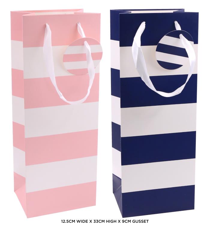 Premium Paper Gift Bag-Horizontal Striped Series-12.5CM x 33CM x 9CM