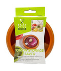 Onion Fresh Keeper reusable plastic container 12.5x12.5cm for storing cut onion halves in commercial kitchens