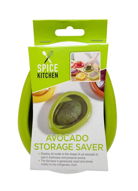 Avocado Fresh Keeper reusable plastic container, 14x10.5cm, for storing halved avocados in commercial kitchens