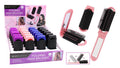 Folding Hair Brushes W/Mirror - Display Box Series