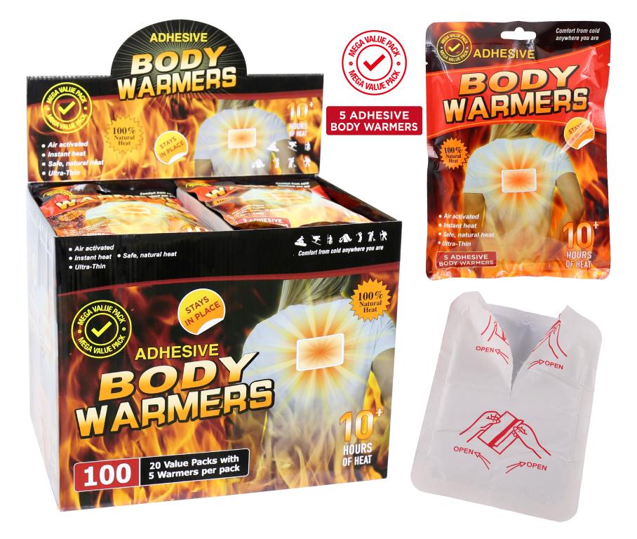 5PK (Mega Value Bulk Pack) Body Warmers (12.6CM x 9.8CM) - Display Box Series
