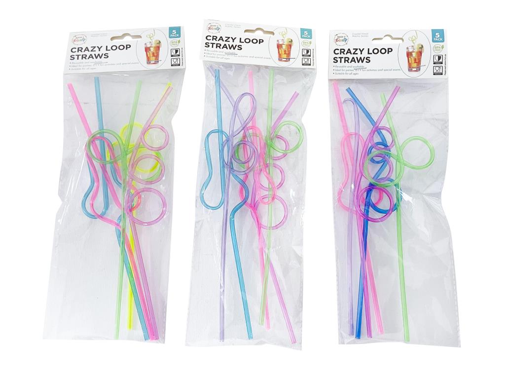 5PK Crazy Lopp Series Straws