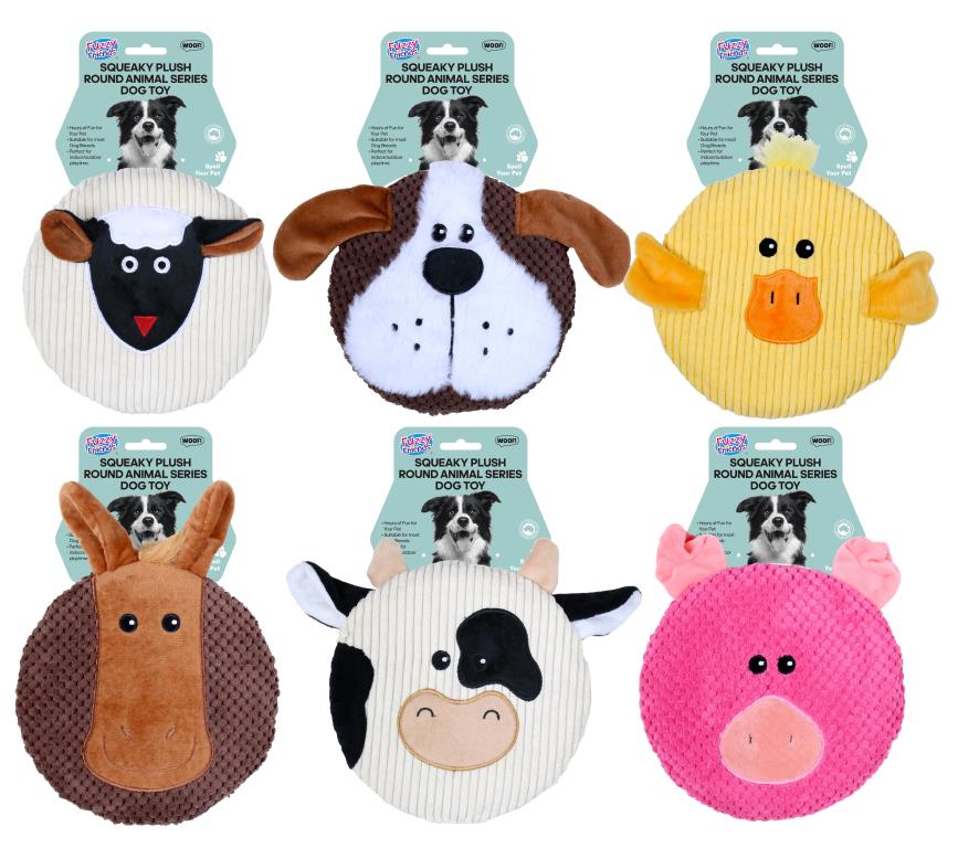 Squeaky Plush Dog Toys - Animal Head Series