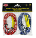 2PK Bungee Cords with Rubber Coated Metal Hooks