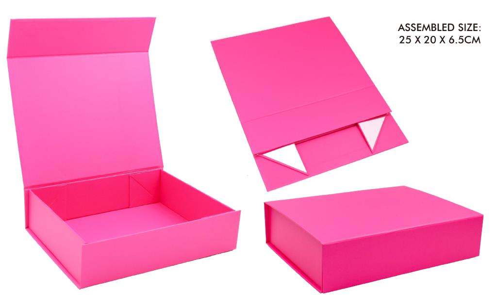 Small HOT PINK Series Premium Gift Box-25CM x 20.5CM x 6.5CM