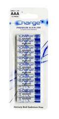 12PK iCharge Premium Alkaline AAA Batteries - Ultimate Performance