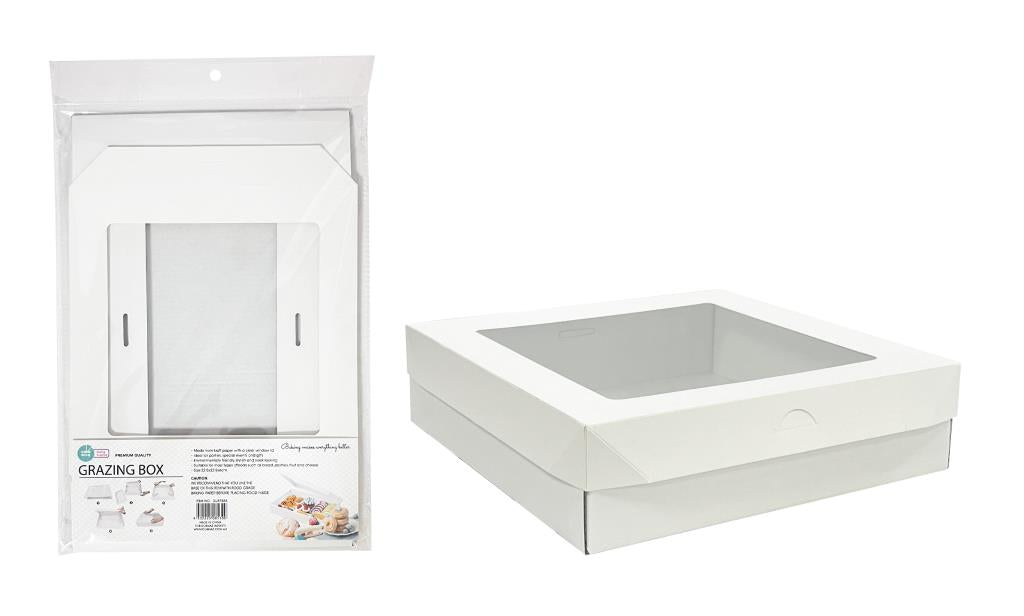 Grazing Box W/ Window Lid - 22.5CM x 22.5CM x 6CM White SeriesWhite Series