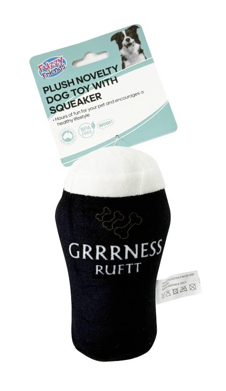 Novelty Guiness Beer Plush Fdog Toy
