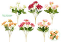 Decorative Artificial Flowers - 5 Stem 34CM Hydrangeas