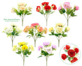 Decorative Artificial Flowers - 5 Stem 32CM Hydrangea/Peony/Rose & Allium Mixed Bunch