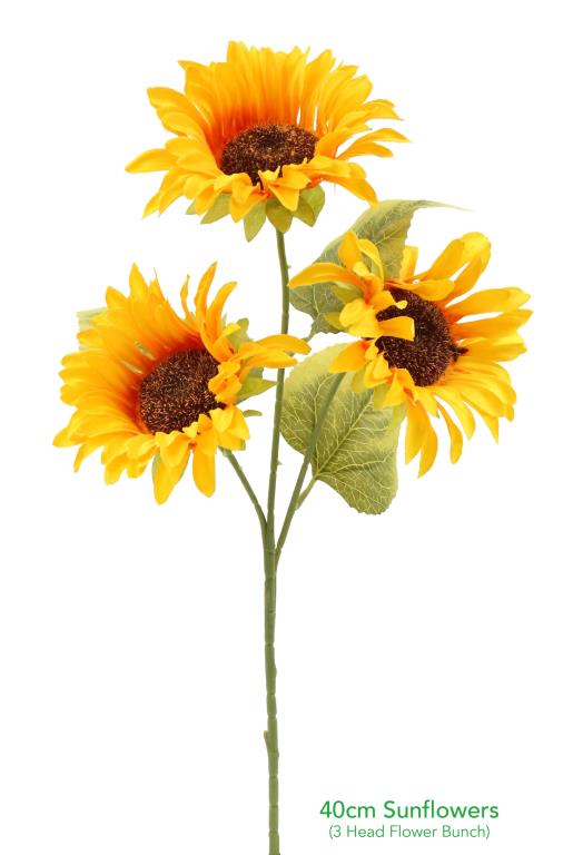 Decorative Artificial Flowers - 3 Head Sunflower Spray Flowers
