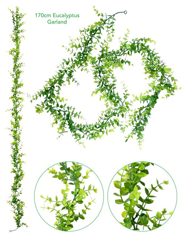 Decorative Artificial Flowers - 170CM Eucalyptus Garland