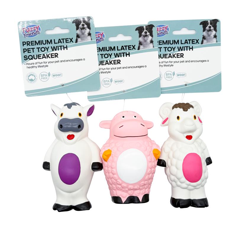 Latex Farm Animal Pet toy with Squeaker