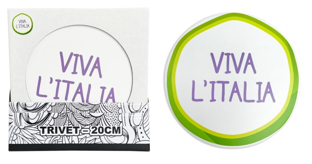 20CM Cork Backed Ceramic Trivet - Viva L'italia Design