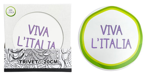 20CM Cork Backed Ceramic Trivet - Viva L'italia Design