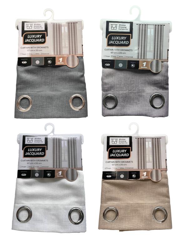 Heading Tape Jacquad Series WIindow Curtain -137CM x 213CM W/ Grommets