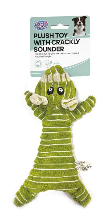 Plush Zoo Animal Dog Toy with crackly sound