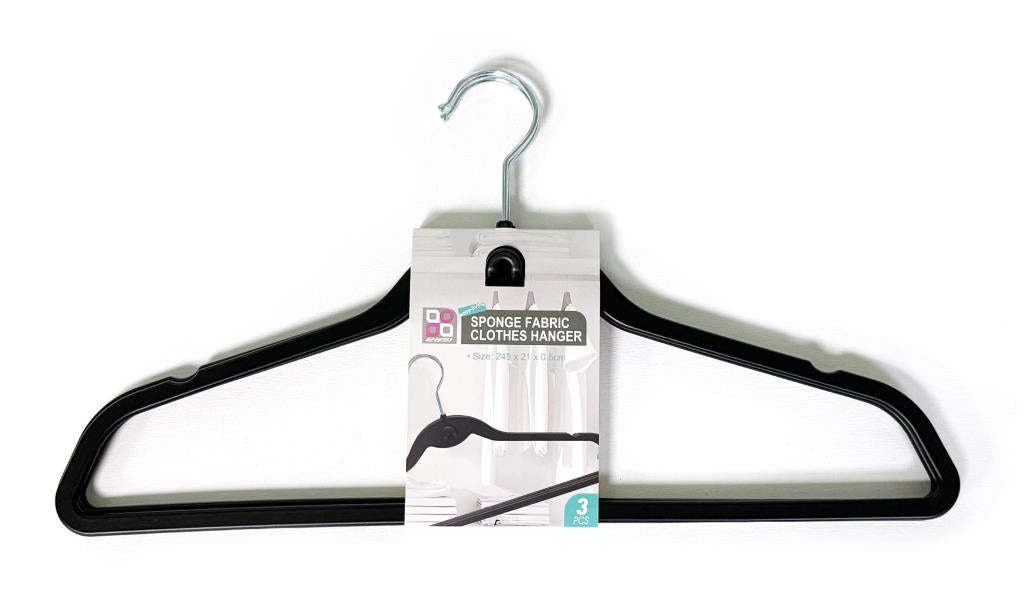 3Pk Sponge Fabric Clothes Hangers