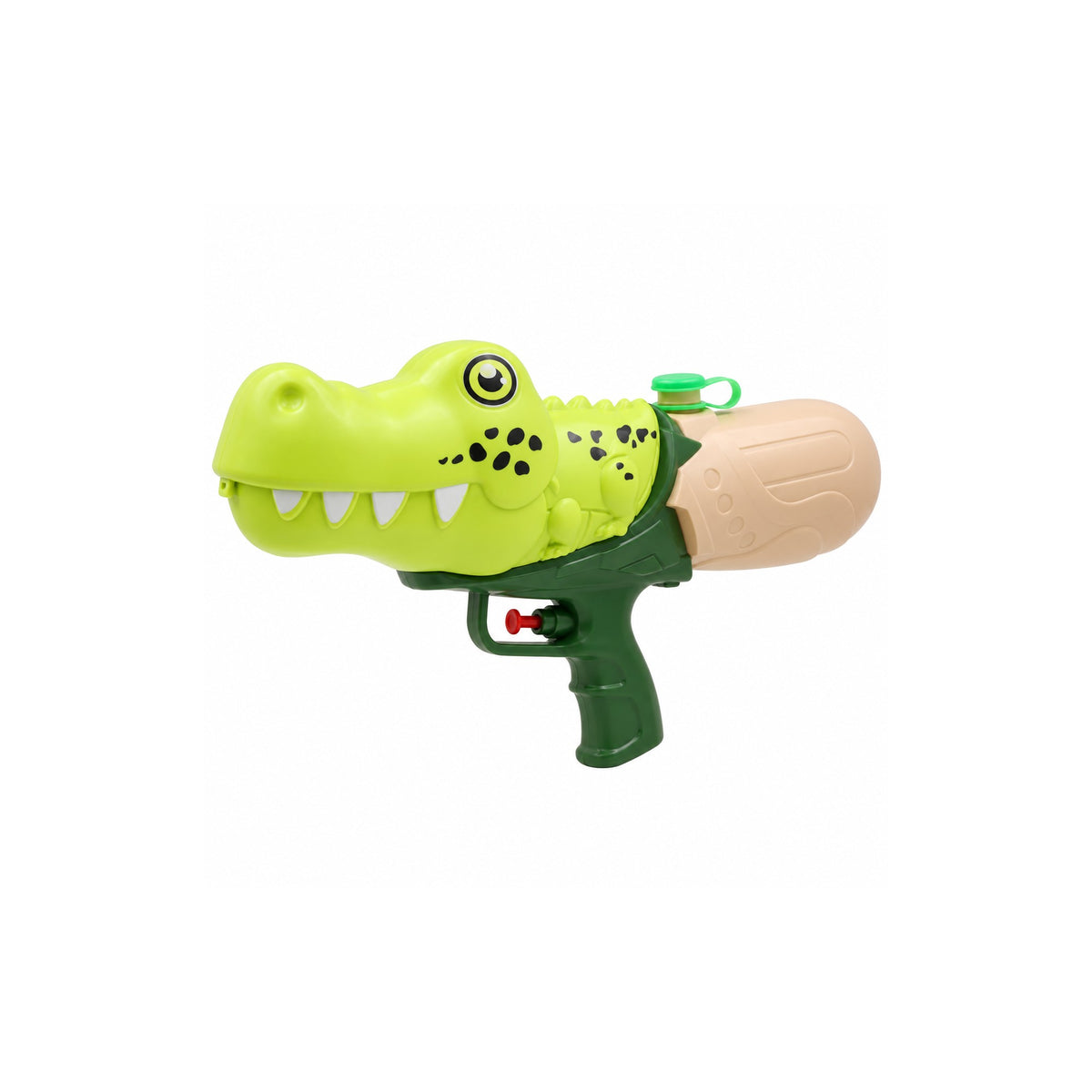 Green croc-series 500ml water gun, single unit, on a white background