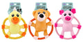 Plush and rope pet throw toy in pig duck and bear assorted designs 14cm x 16cm – wholesale bulk pack