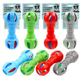 TPR rubber dumbbell dog chew toy 21cm in assorted colours – wholesale bulk pack for pet retailers