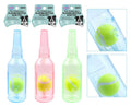 TPR tennis ball bottle interactive dog toy 5.5cm x 20cm in assorted designs for fetch and chewing