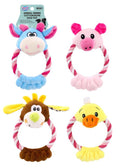 Animal series cotton rope dog toy 18x8cm assorted designs for pet shop and retail wholesale