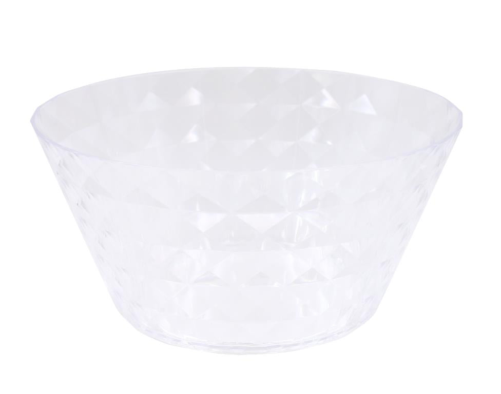 Acrylic Plastic Reusable Large Bowl (3.7LTRE) - 25.3CM X 16CM X 12CM