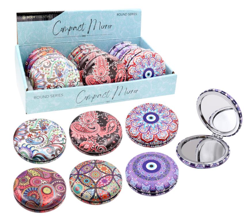 Decorative Compact ROUND Series Mirror- Display Box Series