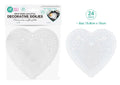 24PK White Paper Lace Heart Shaped Series Decorative Doilies - 15CM x 15CM