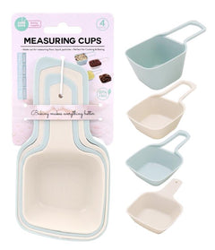 4PK Premium Plastic Measuring Cups - 1 CUP - 1/4 CUP