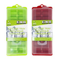 Ice cube tray with pour-through lid, 26.8cm x 10.5cm, shown in two assorted colours, carton of 24