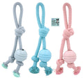 TPR rubber ball dog tug toy 39cm x 8cm in assorted colours for heavy chewers and active play