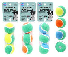3PK Squeaky Play Balls - 6.2CM Series