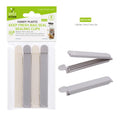 Medium plastic bag seal clips 11cm in assorted colours, 4-pack, used to seal food storage bags in commercial kitchens