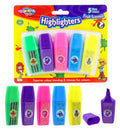 5-pack scented kids highlighters and water colour markers in assorted fruit scents, compact 6.7cm size for school use