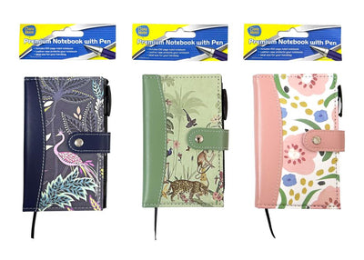Notebook and pen set assorted designs 15.5x9.5 cm, wholesale stationery gift sets for retail and corporate offices