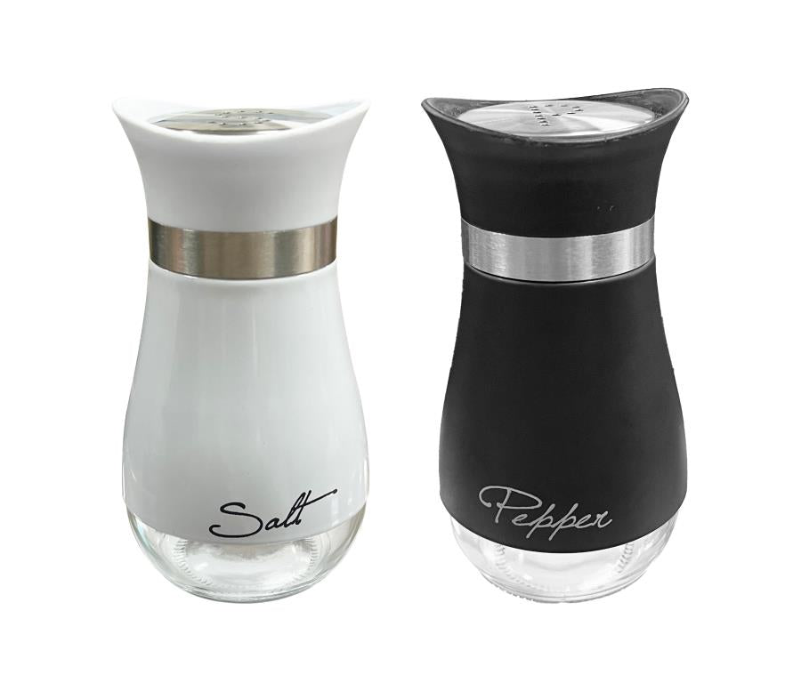 Deluxe glass salt and pepper shakers, 11x6x6cm, assorted set for restaurant table service