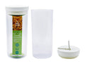 1.2 litre round clear airtight plastic flip-top food storage container with white lid, large dry food storage for catering