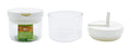 350ml round clear plastic airtight flip-top food storage container with white lid, compact pantry food storage wholesale