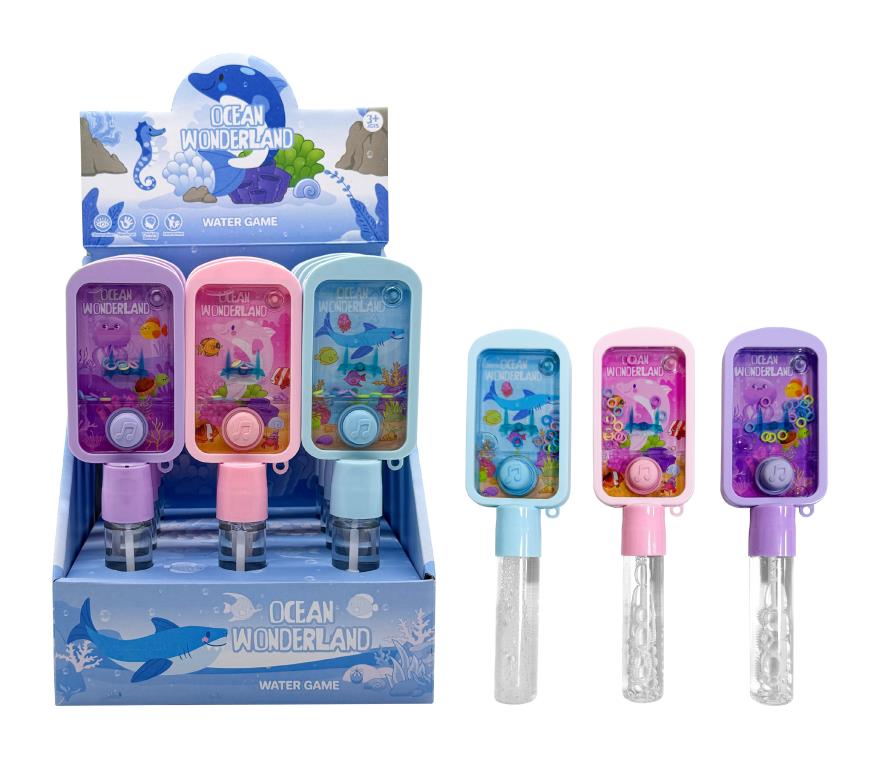 Ocean Wonderland themed water game and bubble wand 22.5cm – party bag toy for kids' ocean-themed events