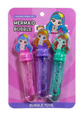 3-pack mermaid themed bubble wands, 4.3x13.5cm – party bag fillers for girls' under-the-sea birthday parties