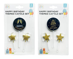 Happy Birthday Themed Candle Set