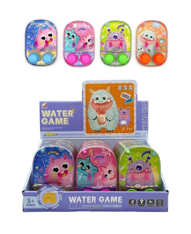 Monster character series handheld water ring game toy, compact 10.7x7.4cm sealed water-filled ring toss