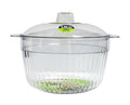 Clear crystal plastic salad bowl with lid 1.5 litre 19cm diameter, wholesale serving bowl for cafés and catering